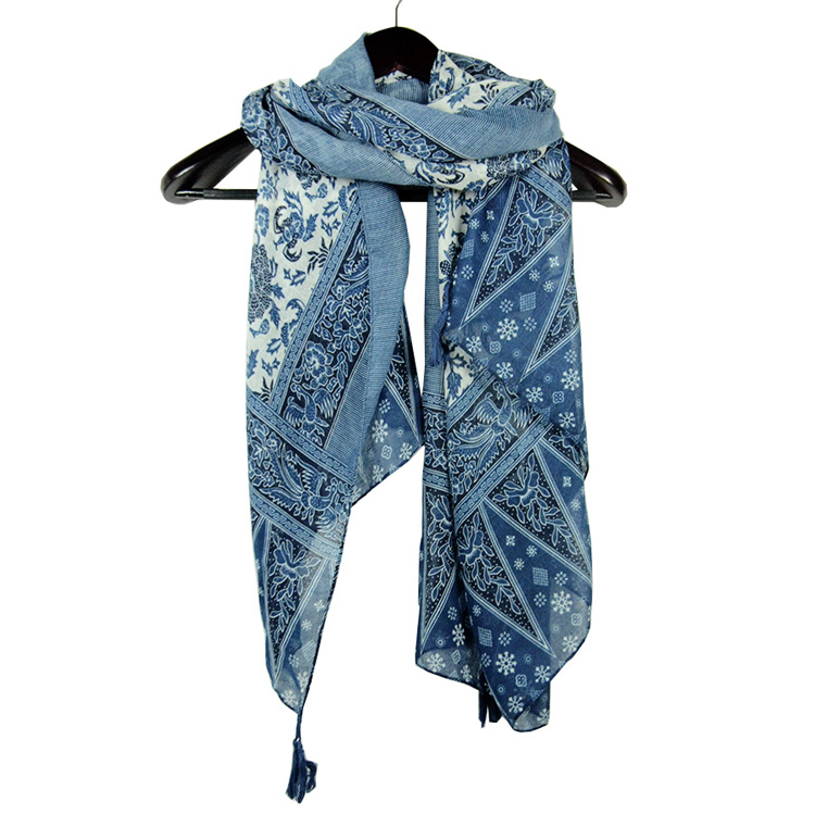 Ethnic cotton scarf print