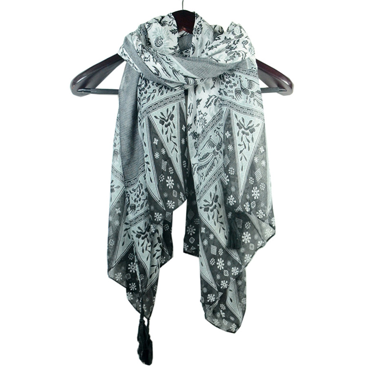 Ethnic cotton scarf print