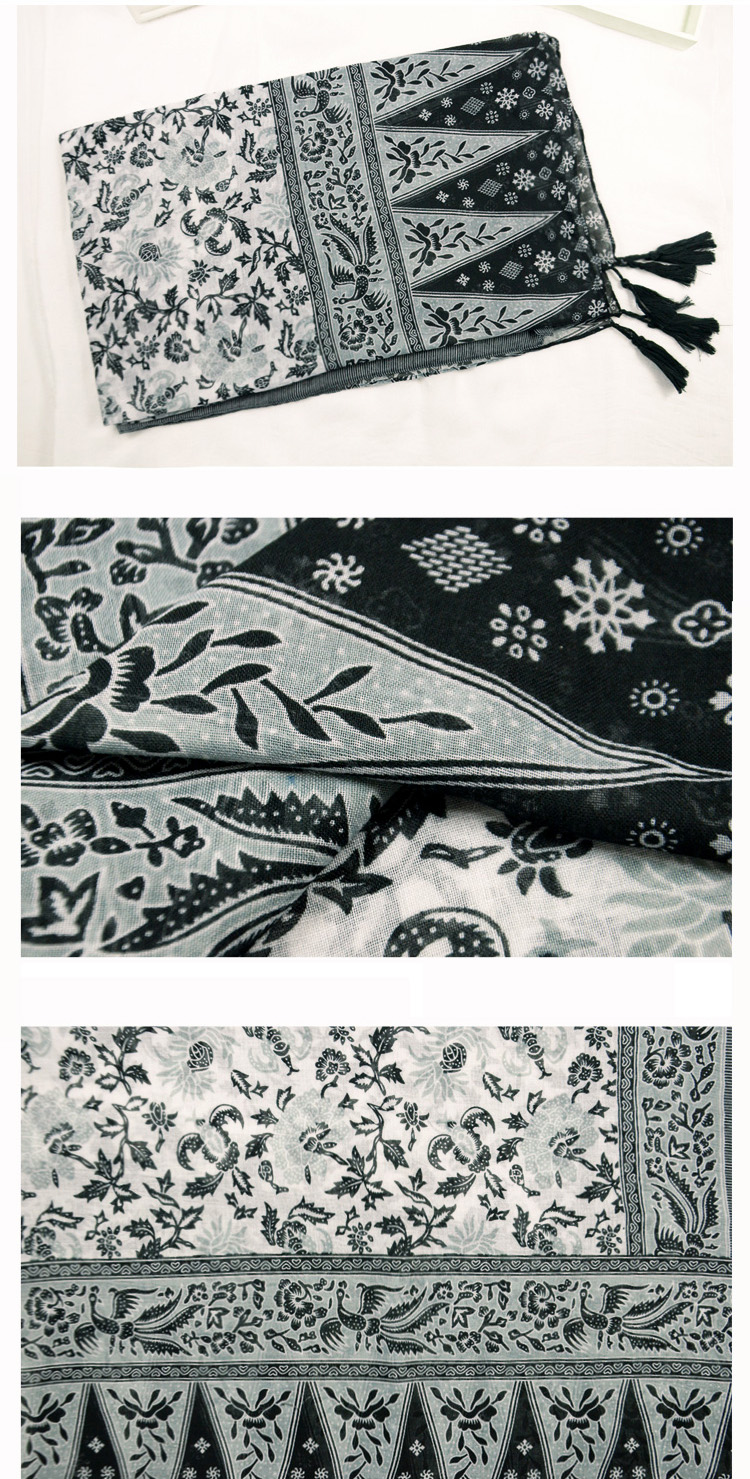 Ethnic cotton scarf print