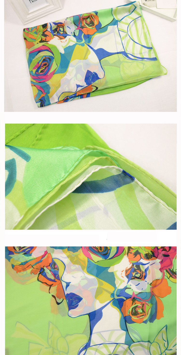 Graffiti yellow silk scarf