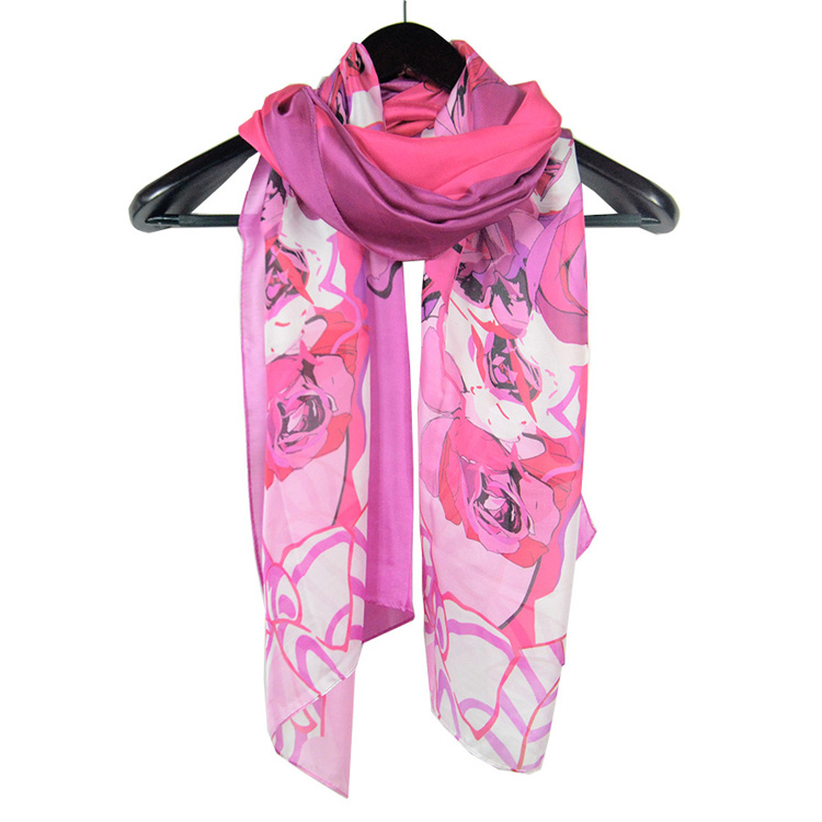 Graffiti yellow silk scarf