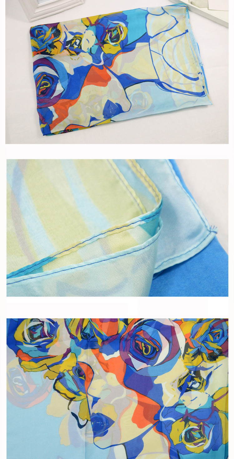 Graffiti yellow silk scarf