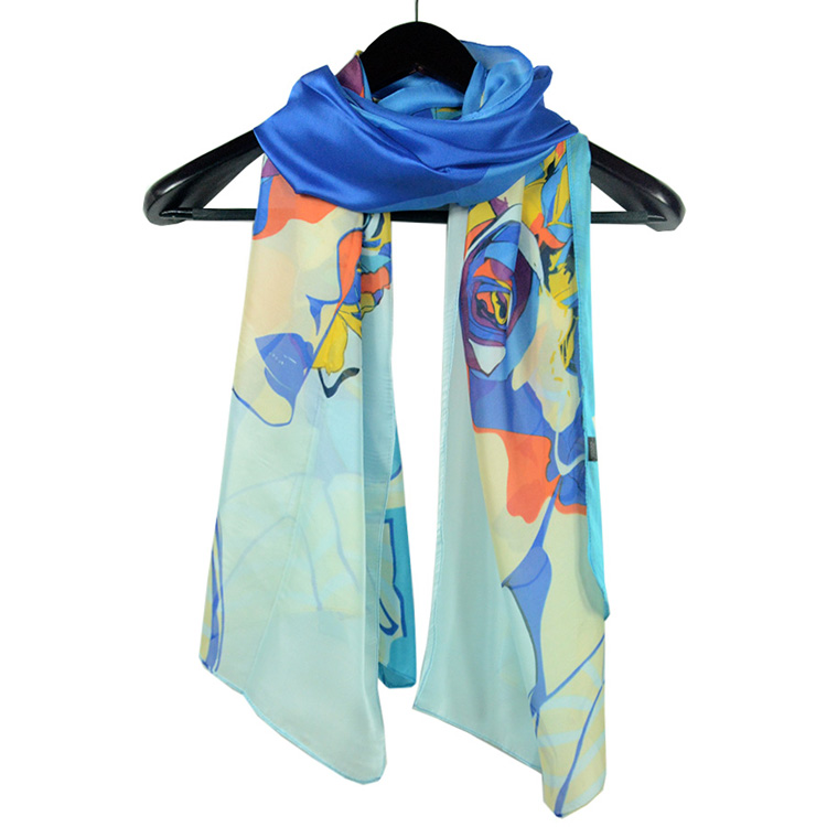 Graffiti yellow silk scarf