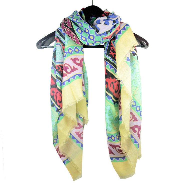Cotton green scarf shawl