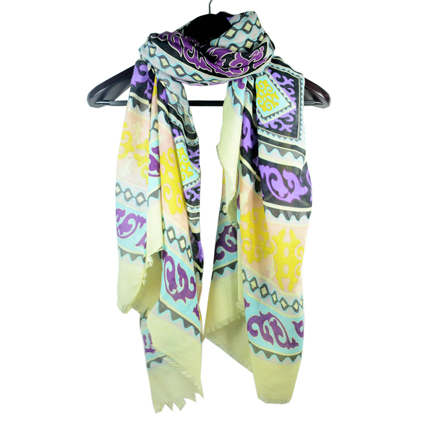 Cotton green scarf shawl