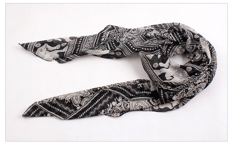 Long chiffon floral scarves 