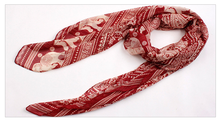 Long chiffon floral scarves 