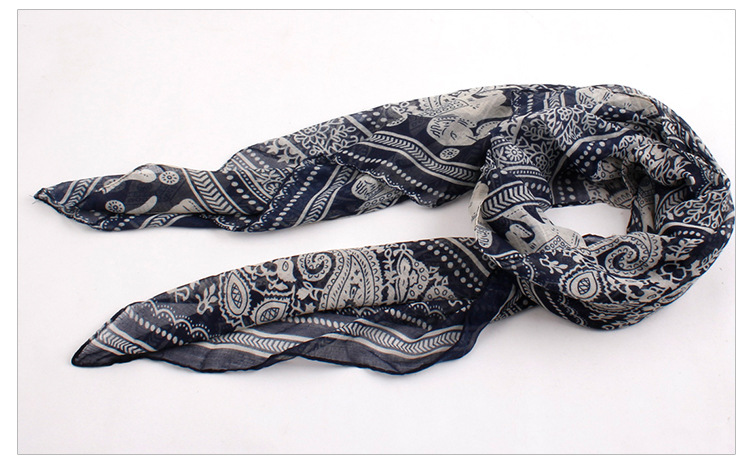 Long chiffon floral scarves 