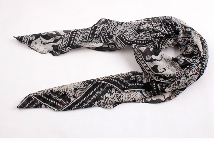 Long chiffon floral scarves 