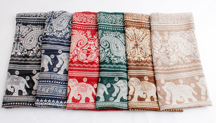 Long chiffon floral scarves 