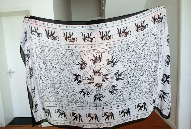 Elephant pattern cotton scarfs