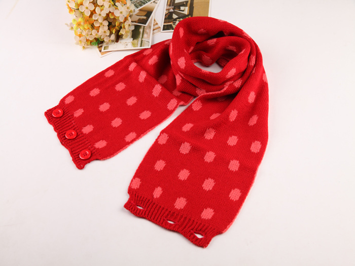 Kids polka dot wool scarf wholesale