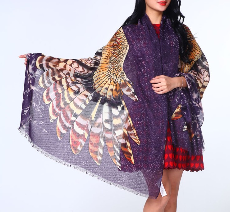 Owl cotton twill scarf wholesale