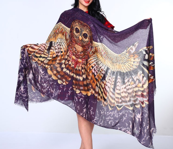 Owl cotton twill scarf wholesale