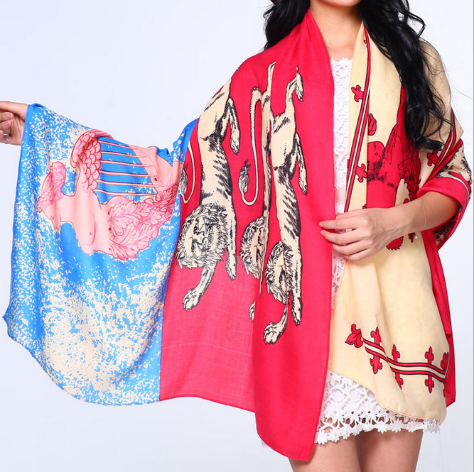 Wholesale lion print scarf
