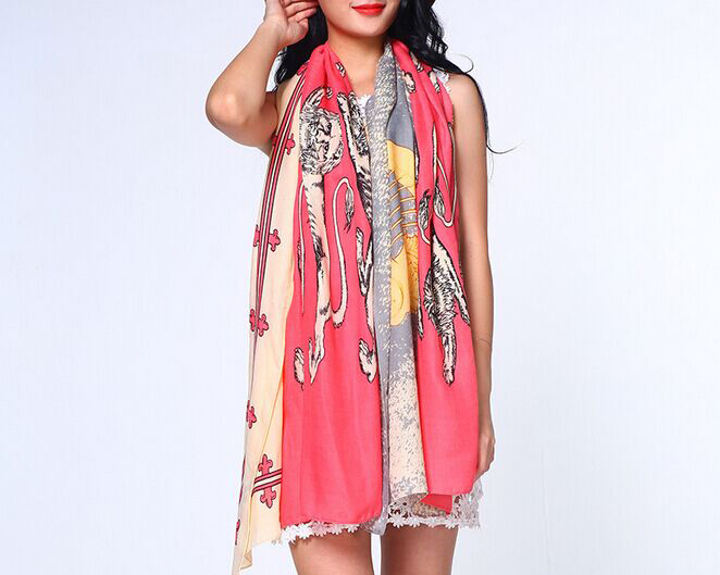 Wholesale lion print scarf