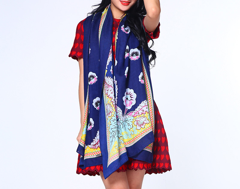 Wholesale cotton twill floral scarf