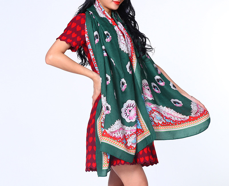 Wholesale cotton twill floral scarf