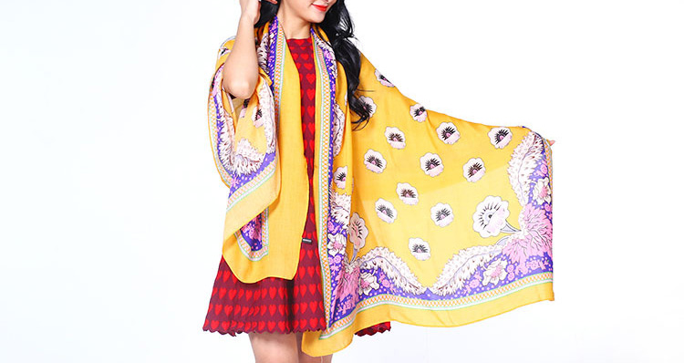 Wholesale cotton twill floral scarf