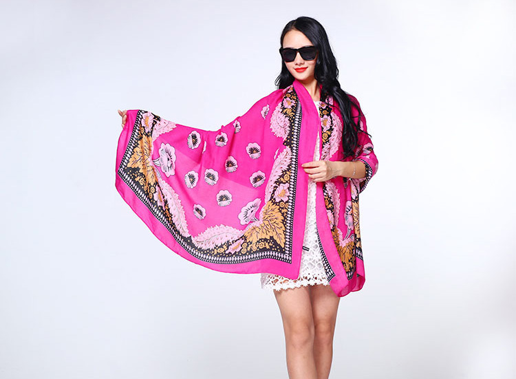 Wholesale cotton twill floral scarf