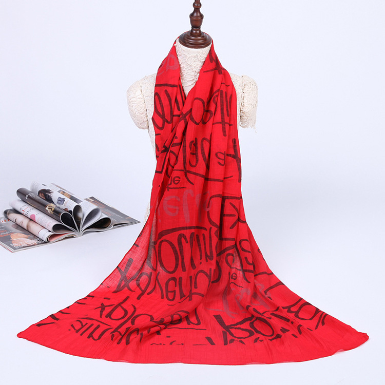 Wholesale women letters printed scarf