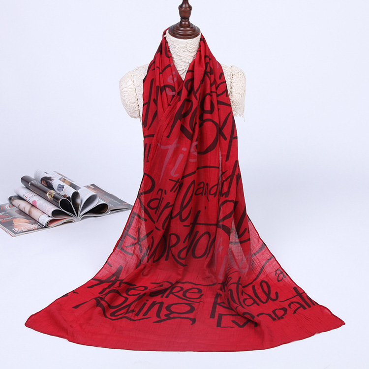 Wholesale women letters printed scarf
