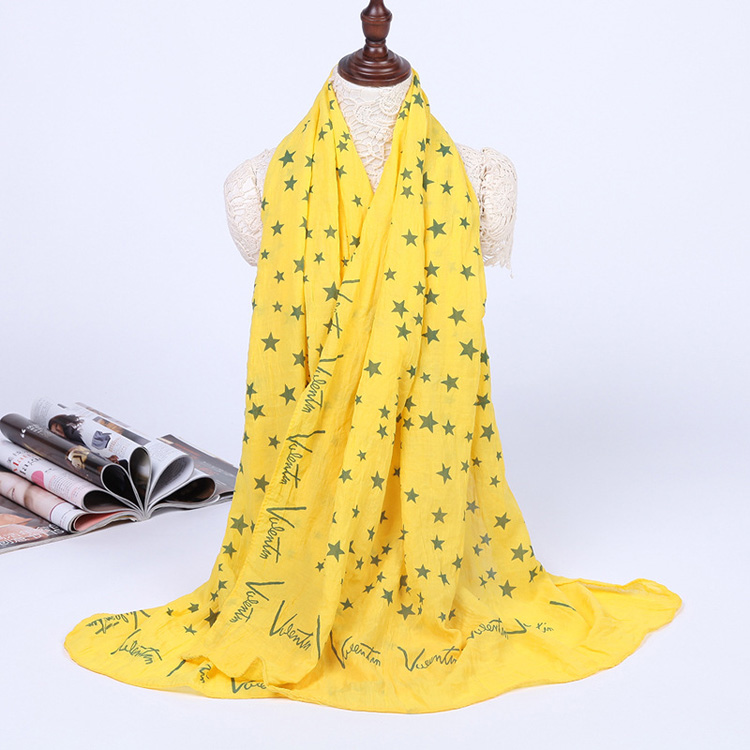 Wholesale printed cotton silk blend scarf