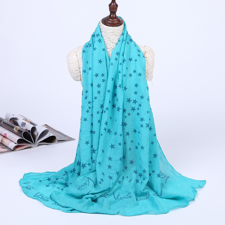 Wholesale printed cotton silk blend scarf