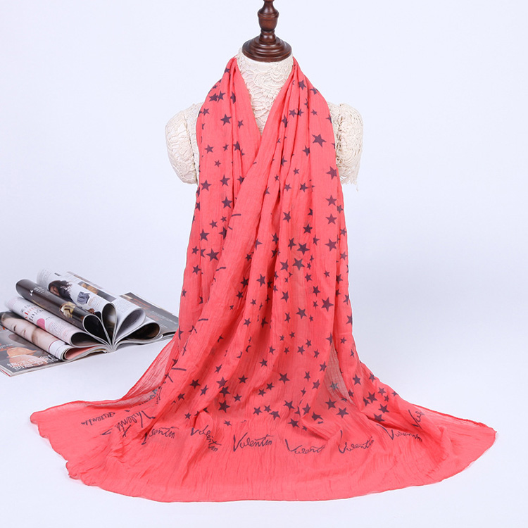 Wholesale printed cotton silk blend scarf