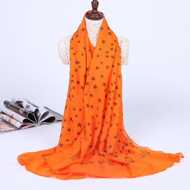 Wholesale printed cotton silk blend scarf