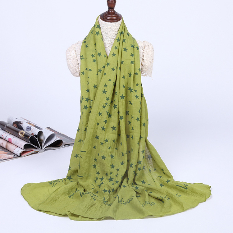 Wholesale printed cotton silk blend scarf