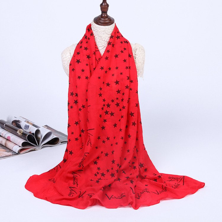 Wholesale printed cotton silk blend scarf