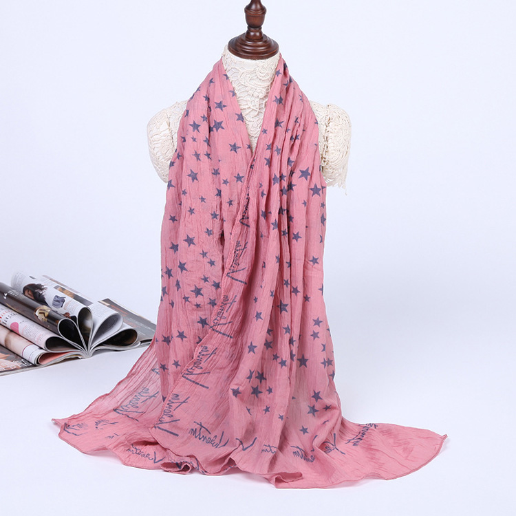 Wholesale printed cotton silk blend scarf