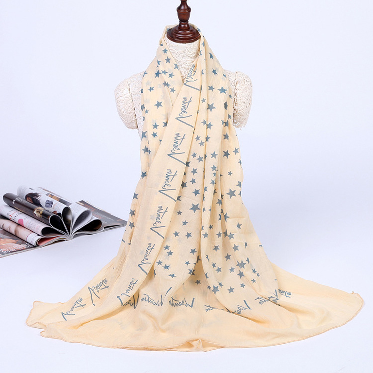 Wholesale printed cotton silk blend scarf
