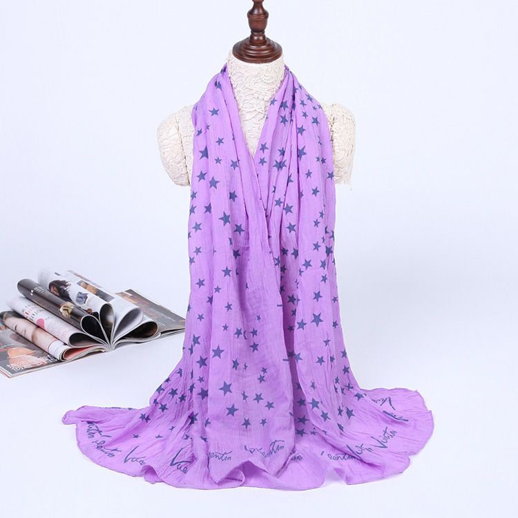 Wholesale printed cotton silk blend scarf