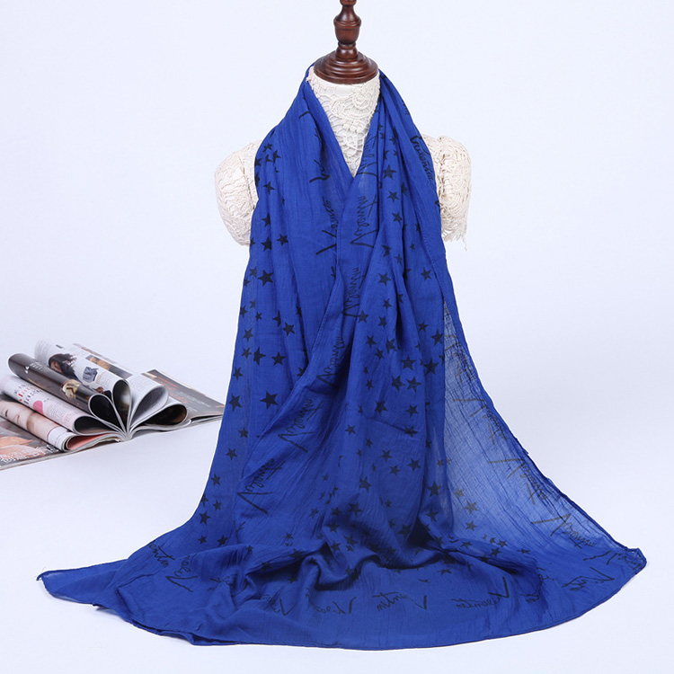 Wholesale printed cotton silk blend scarf