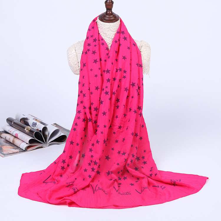 Wholesale printed cotton silk blend scarf