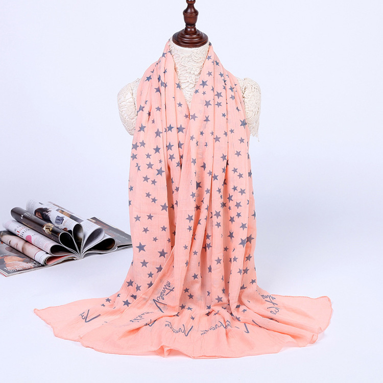 Wholesale printed cotton silk blend scarf