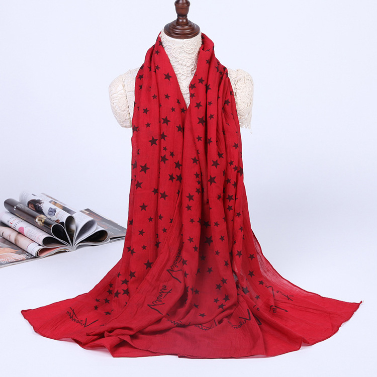 Wholesale printed cotton silk blend scarf