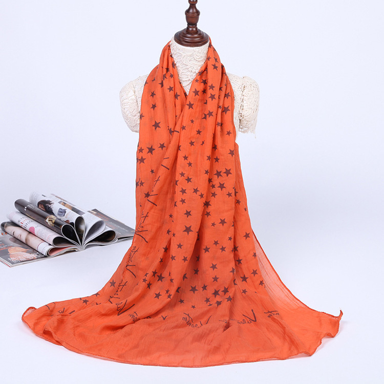 Wholesale printed cotton silk blend scarf