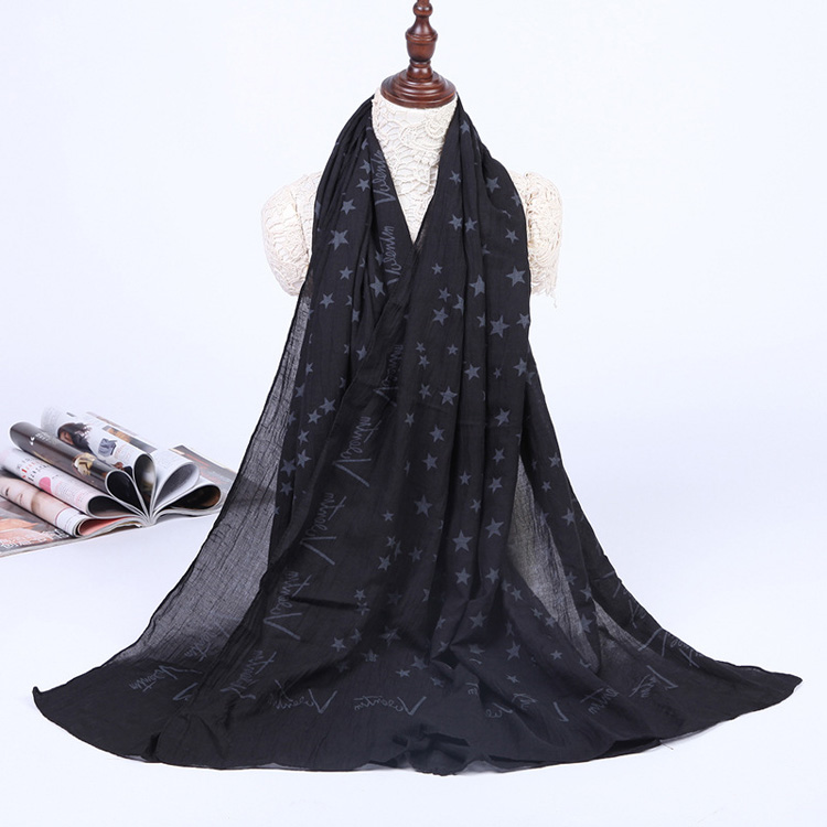 Wholesale printed cotton silk blend scarf