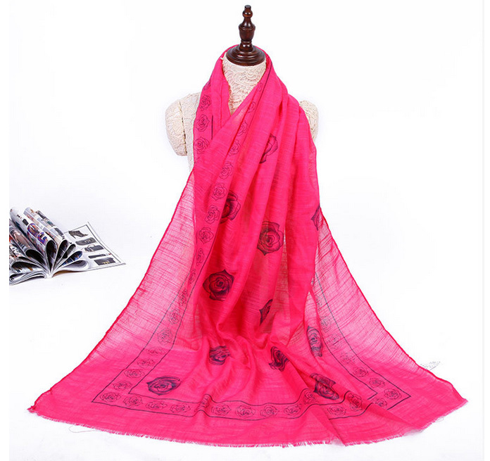 Wholesale rose fringe scarf