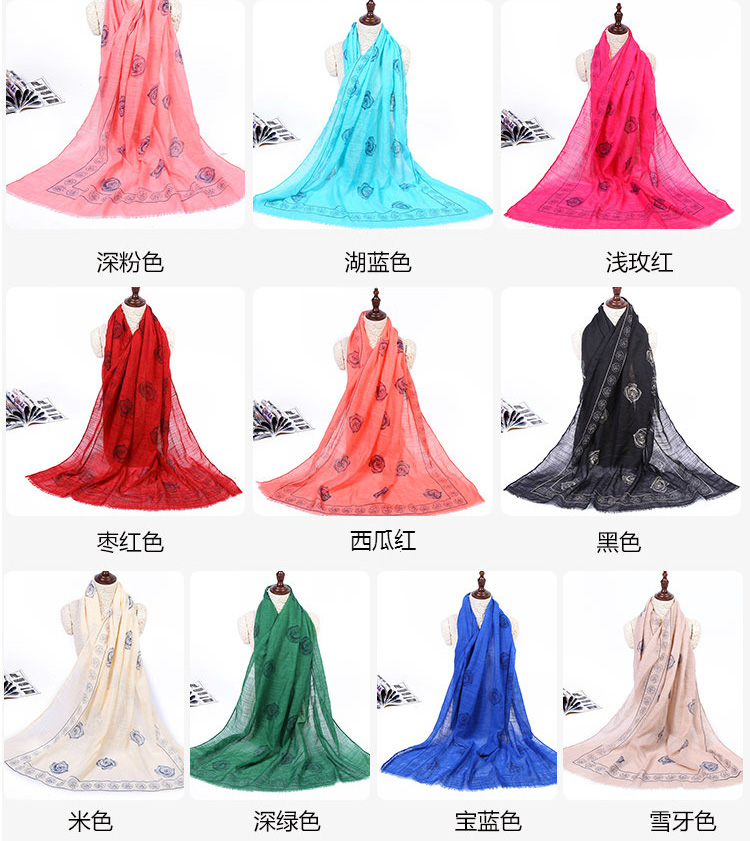 Wholesale rose fringe scarf