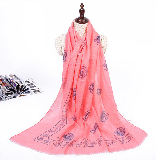 Wholesale rose fringe scarf