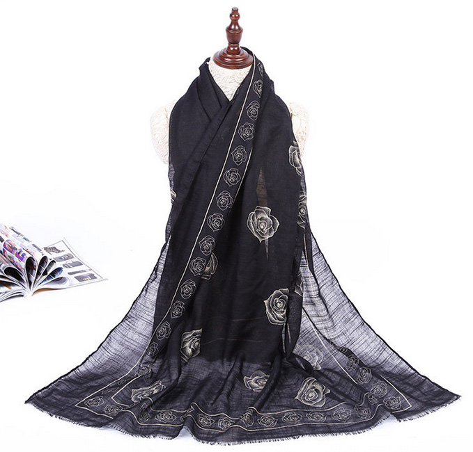 Wholesale rose fringe scarf