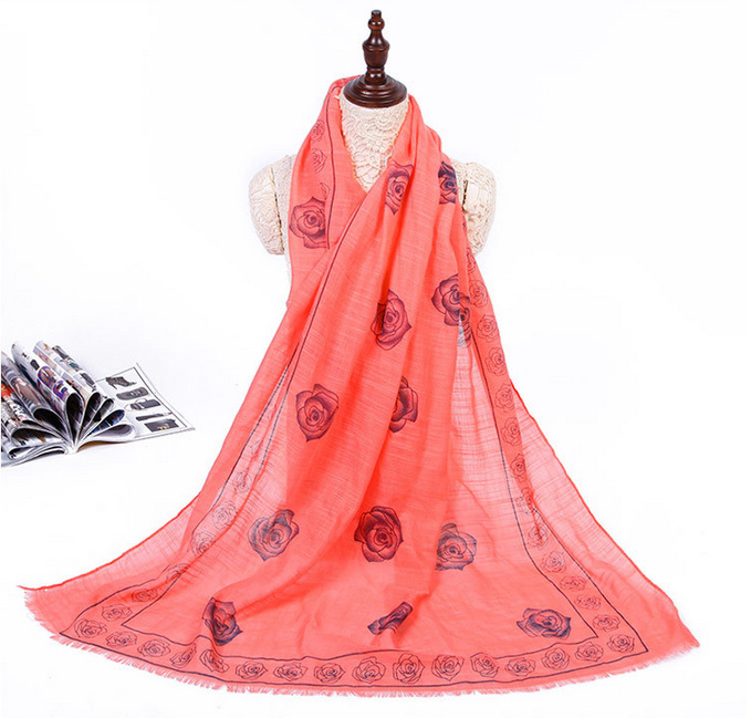 Wholesale rose fringe scarf