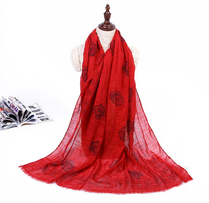 Wholesale rose fringe scarf