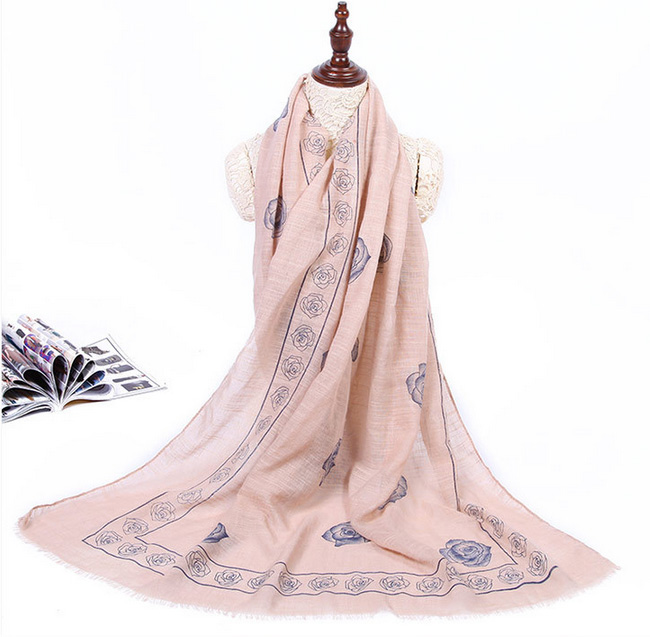 Wholesale rose fringe scarf