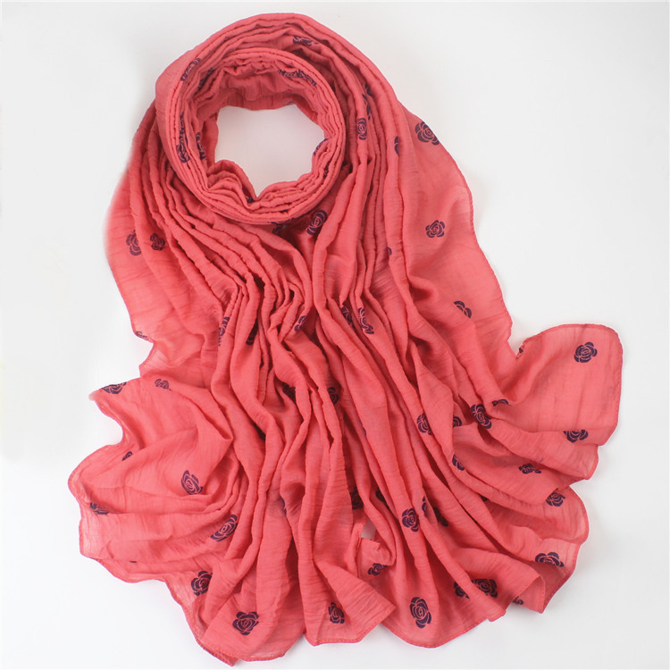 Wholesale flowers cotton silk scarf