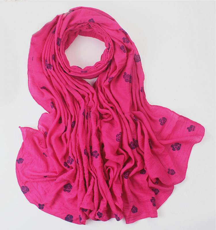 Wholesale flowers cotton silk scarf